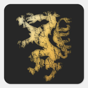 Gold Steiermark Wappen Panther Österreich Quadratischer Aufkleber