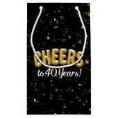Gold steigt Beifall zu 40 Jahren 40. Kleine Geschenktüte (Rückseite)