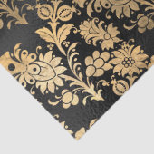 Gold Stencil-Blume auf Black Decoupage Seidenpapier (Detail)