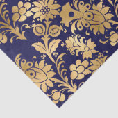 Gold Stencil-Blume auf Lila Decoupage Seidenpapier (Detail)