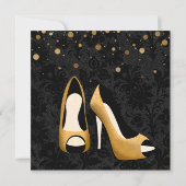 Gold Stepping in 60 Geburtstagsparty Einladung (Rückseite)