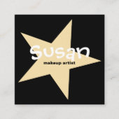 Gold Stern auf schwarz Quadratische Visitenkarte (Vorderseite)