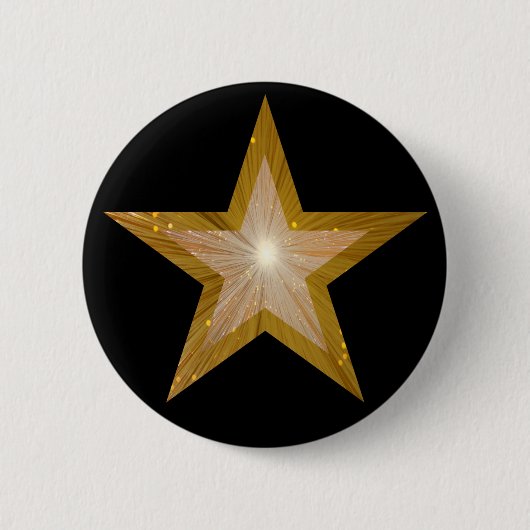"Gold" Stern-Knopfschwarzes Button (Vorderseite)