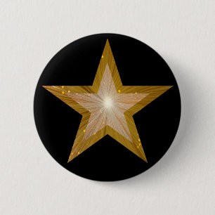 "Gold" Stern-Knopfschwarzes Button