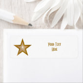 "Gold"-Sternchen "Dein Text"-Etikett klein weiß (Insitu)