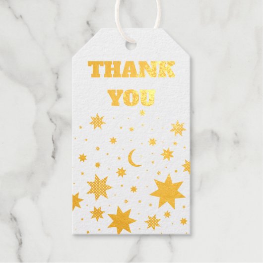 Gold Sterne. Geschenkanhänger (Vorderseite)