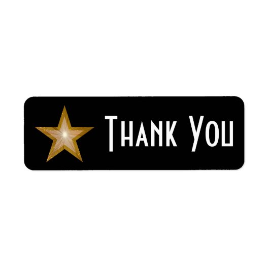 "Gold"-Sterne-Label "Danke!" mit kleinem schwarz (Vorne)