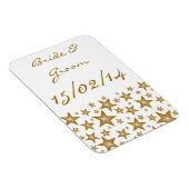 "Gold" Sterne "Names Date" flexibler Magnet weiß (Rechte Seite)