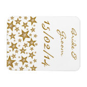 "Gold" Sterne "Names Date" flexibler Magnet weiß (Horizontal)