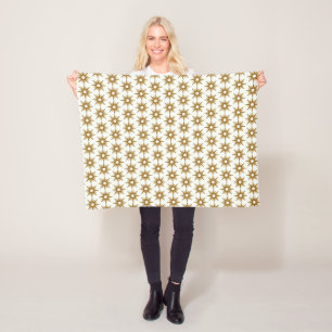 Gold Sternexplosion Mitte des Jahrhunderts Moderne Fleecedecke