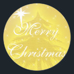 Gold Sticker Gold Weihnachtsbaum mit Sternen<br><div class="desc">Weitere Weihnachtsdesigns von Sandra</div>
