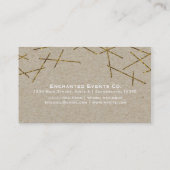 Gold Sticks Confetti Moderne Natural Business Card Visitenkarte (Rückseite)
