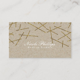 Gold Sticks Confetti Moderne Natural Business Card Visitenkarte