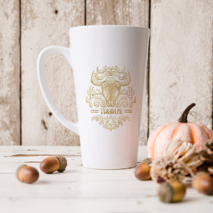 Gold Stier Astrologie Sternzeichen Monogramm Milchtasse