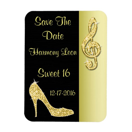 Gold Stiletto & Treble Cleft 16. Magnet (Vertikal)