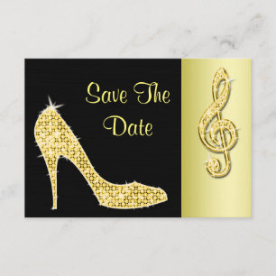 Gold Stiletto & Treble Cleft 60. Save the Date