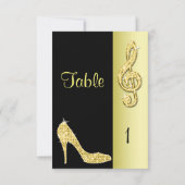 Gold Stiletto & Treble Cleft Einladung (Rückseite)