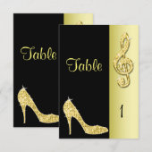 Gold Stiletto & Treble Cleft Einladung (Vorne/Hinten)