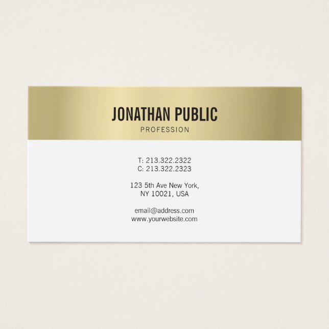 Gold Stilvoll Moderne Sleek Beruflich Cool Schlich (Vorderseite)