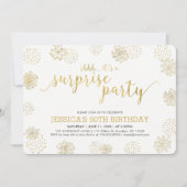 Gold | Stilvolle Moderne Überraschung 50. Geburtst Einladung (Vorderseite)