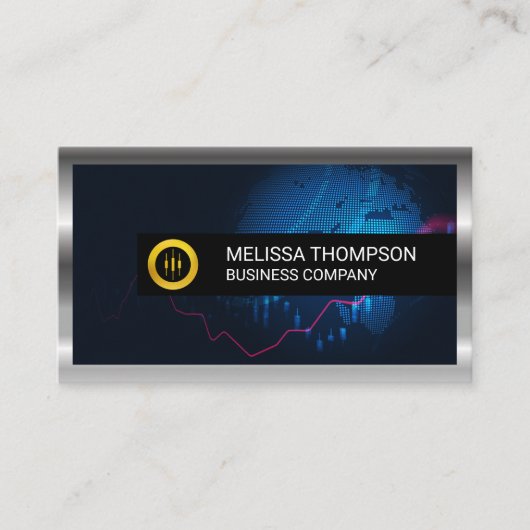 Gold Stock Logo | Schwarze Verkleidung | Digitales Visitenkarte (Vorderseite)