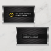 Gold Stock Logo | Schwarze Verkleidung | Silber-Me Visitenkarte (Vorne/Hinten)