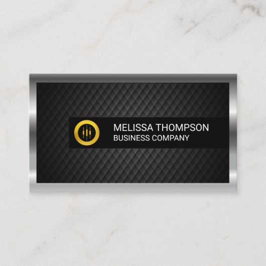 Gold Stock Logo | Schwarze Verkleidung | Silber-Me Visitenkarte (Vorderseite)