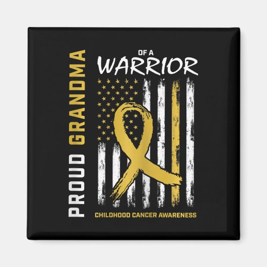 Gold Stolz Oma Kinder Krebs Bewusstsein Amer Magnet (Vorne)