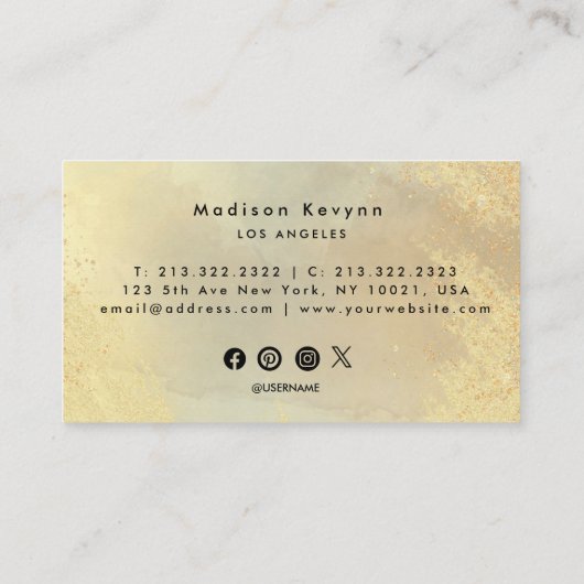 Gold Stone Glitzer Textur Visitenkarte (Rückseite)
