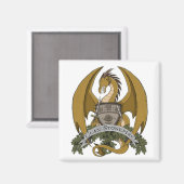 Gold Stonefire Dragon Wappen Magnet (Vorderseite/Rückseite)