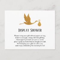Gold Stork Display Baby Dusche Beilage Geschenkkar