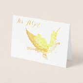 GOLD STORK GIRL BABY SHOWER FOLIENKARTE (Vorderseite)