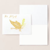 GOLD STORK GIRL BABY SHOWER FOLIENKARTE (Anzeige)