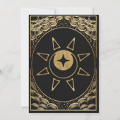 Gold Stormy Tarot Card Vintage Hochzeit Einladung (Rückseite)