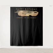 Gold Streak Geburtstag Hintergrund jedes Alters Wandteppich (Vorderseite)