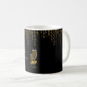 Gold Streamer & Champagner Weihnachten Kaffeetasse (VorderseiteRechts)