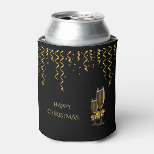 Gold Streamers & Champagner Weihnachten Dosenkühler
