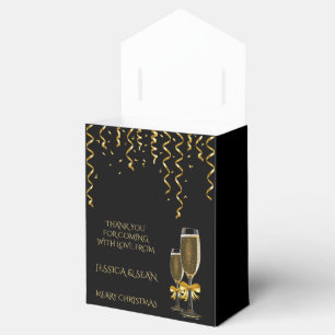 Gold Streamers & Champagner Weihnachten Geschenkschachtel