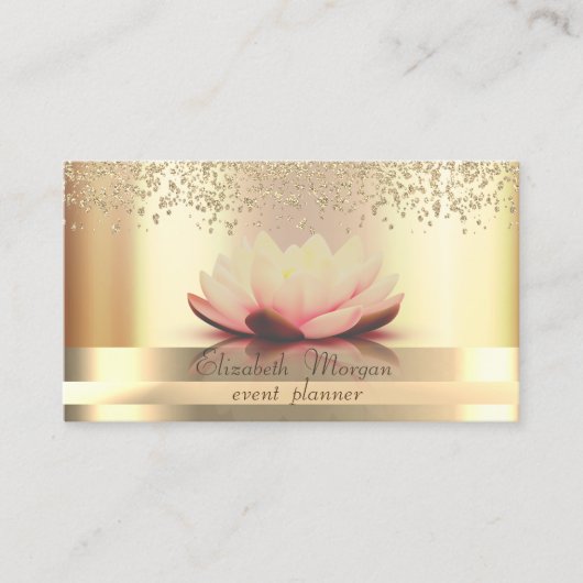 Gold Streifen Diamonds Lotus Gold Visitenkarte (Vorderseite)
