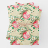 Gold Streifen Rosa Weihnachtsbälle Geschenkpapier Set (Beispiel)