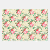 Gold Streifen Rosa Weihnachtsbälle Geschenkpapier Set (Vorderseite)