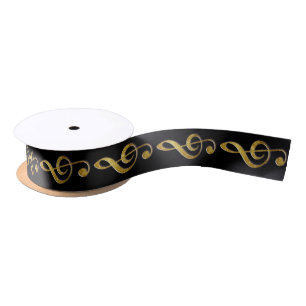 "gold"-Streifen Satinband