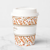 Gold Streifen und Herbstlaube Botanisch individuel Pappbecher (Links)