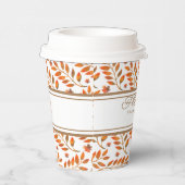 Gold Streifen und Herbstlaube Botanisch individuel Pappbecher (Rechts)