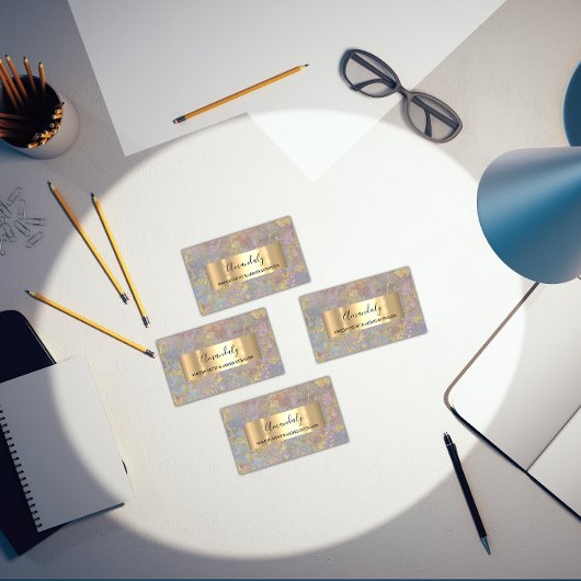 Gold Strikes Beauty Shop Pastel Smoky Marmor Visitenkarte