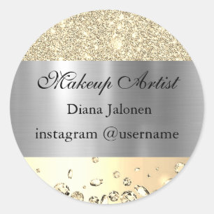 Gold Strikes Marmor Beauty Shop Rose Wellness-Cent Runder Aufkleber