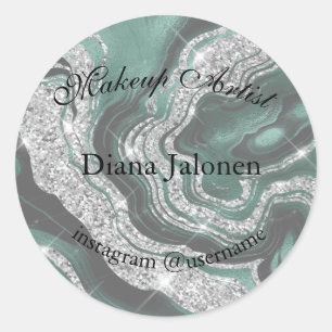 Gold Strikes Marmor Beauty Shop Rose Wellness-Cent Runder Aufkleber