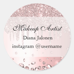 Gold Strikes Marmor Beauty Shop Rose Wellness-Cent Runder Aufkleber