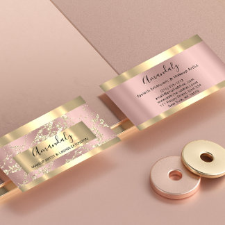 Gold Strikes Marmor Beauty Shop Rose Wellness-Cent Visitenkarte