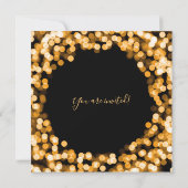 Gold String Lights Corporate Christmas Party Einladung (Rückseite)